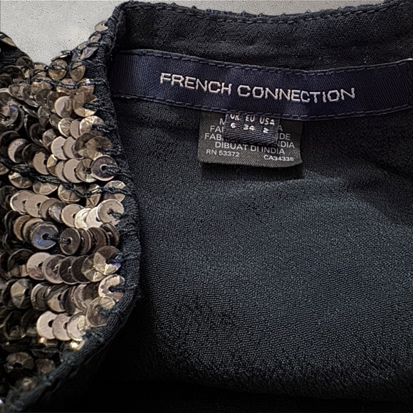 French Connection Blue Sequin Mini Dress Sz 2 Cocktail Party - Picture 5 of 6